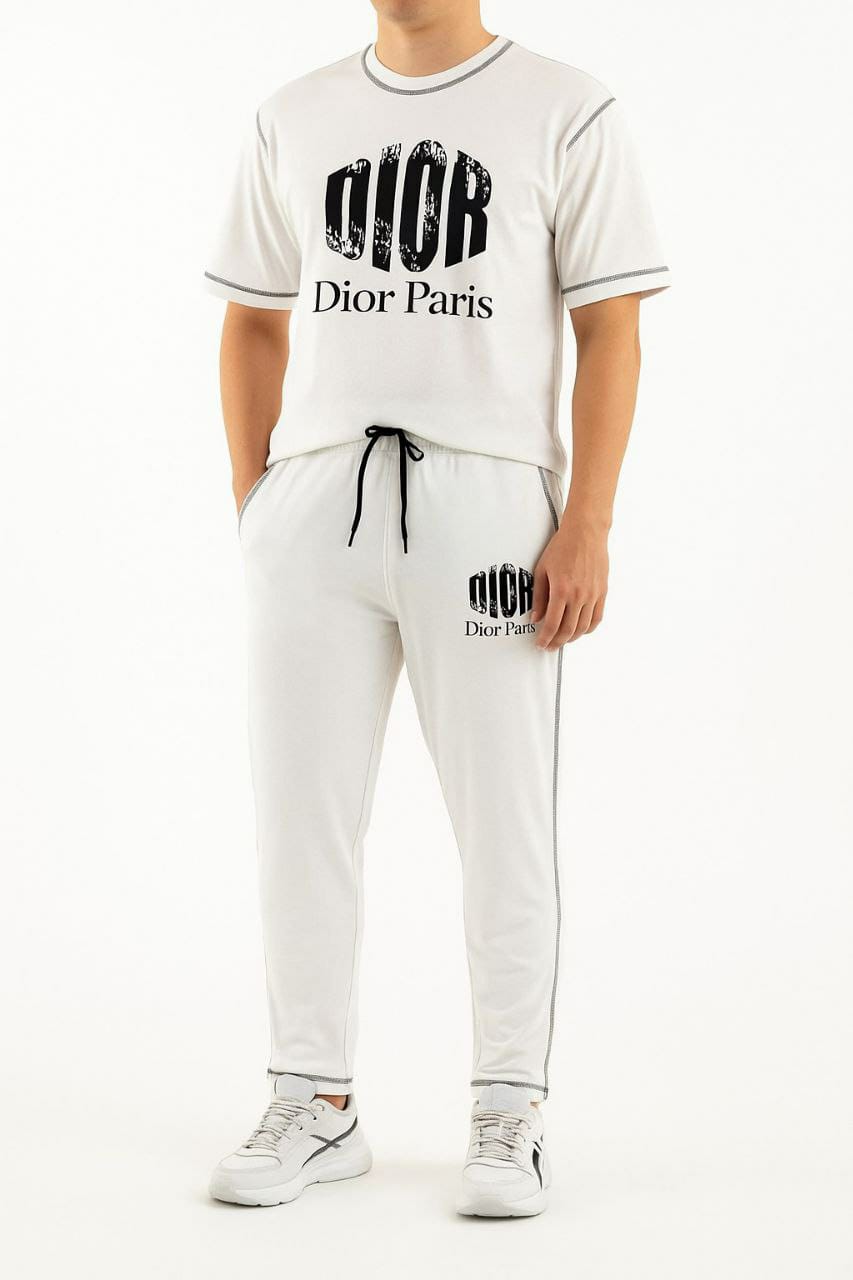 Men’s Casual Two-Piece Tracksuit with Logo Detail