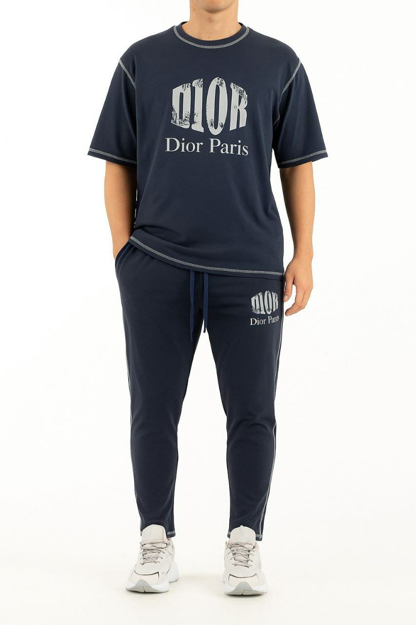 Men’s Casual Two-Piece Tracksuit with Logo Detail