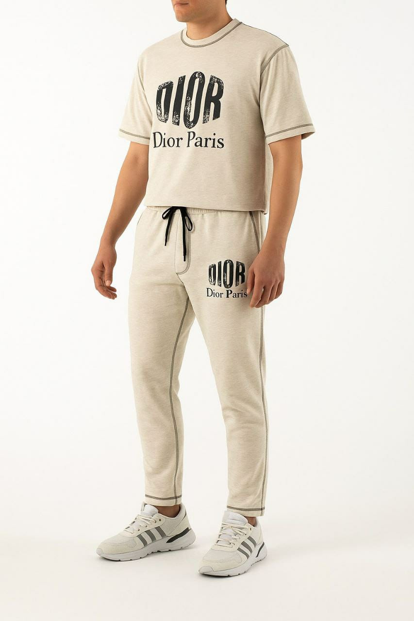 Men’s Casual Two-Piece Tracksuit with Logo Detail