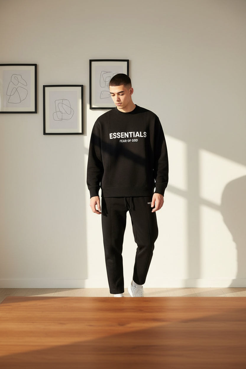 Men’s Essentials Sweatshirt & Jogger Co-Ord Set | 5 Colours Purple Black Red Pink Orange | Sizes M–XXL | MH