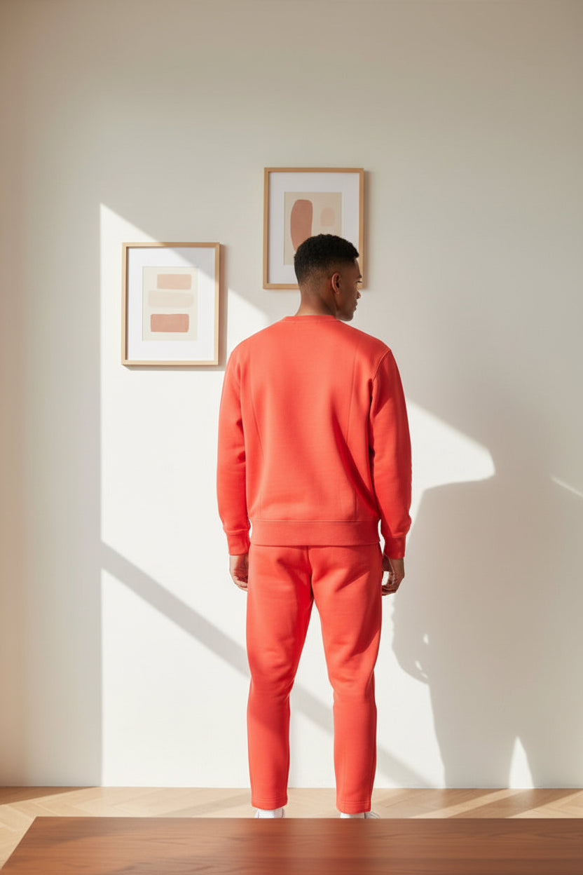 Men’s Essentials Sweatshirt & Jogger Co-Ord Set | 5 Colours Purple Black Red Pink Orange | Sizes M–XXL | MH