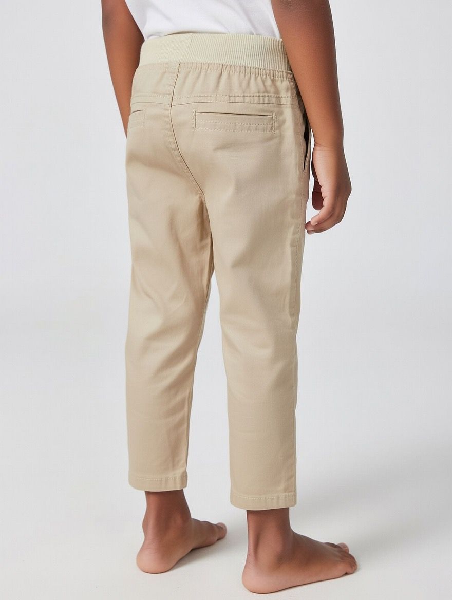 Tan Brown Regular Fit Rib Waist Pull-On Pants (2-12yrs)