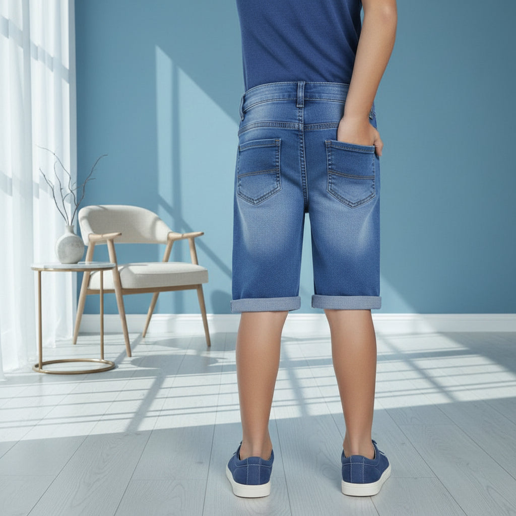 Kids' Distressed Denim Shorts – Stretch Cotton Jean Shorts with Rolled Hem (Ages 1-12)
Product Descr| MH