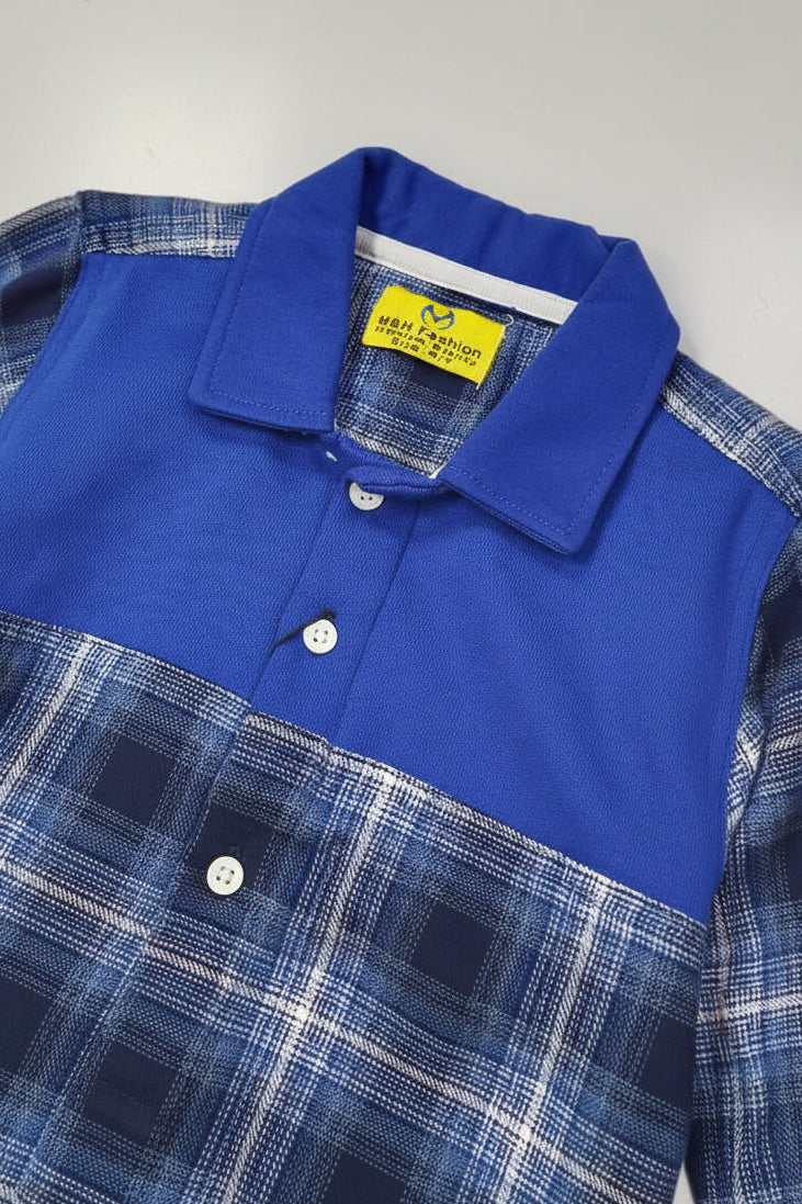 Boys' Premium Plaid Button-Down Shirt – Western Yoke Cotton Long Sleeve (Ages 3-14)