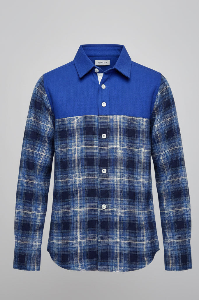 Boys' Premium Plaid Button-Down Shirt – Western Yoke Cotton Long Sleeve (Ages 3-14)