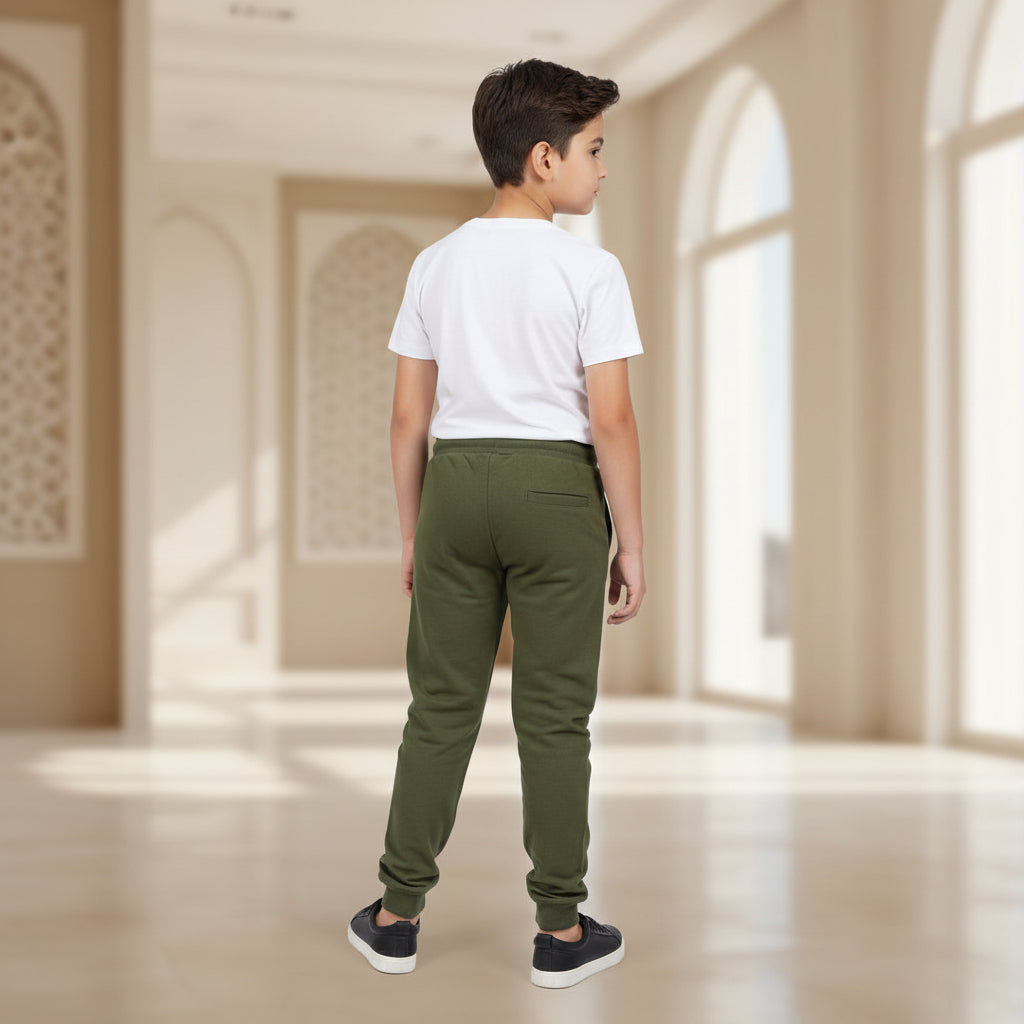 Kids Elmo Sesame Street Jogger Trousers | Olive Fleece Sweatpants for Boys & Girls | Ages 2–12 Years | MH