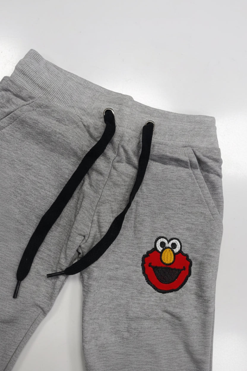 Kids Elmo Sesame Street Jogger Trousers | Grey Fleece Sweatpants for Boys & Girls | Ages 2–12 Years | MH