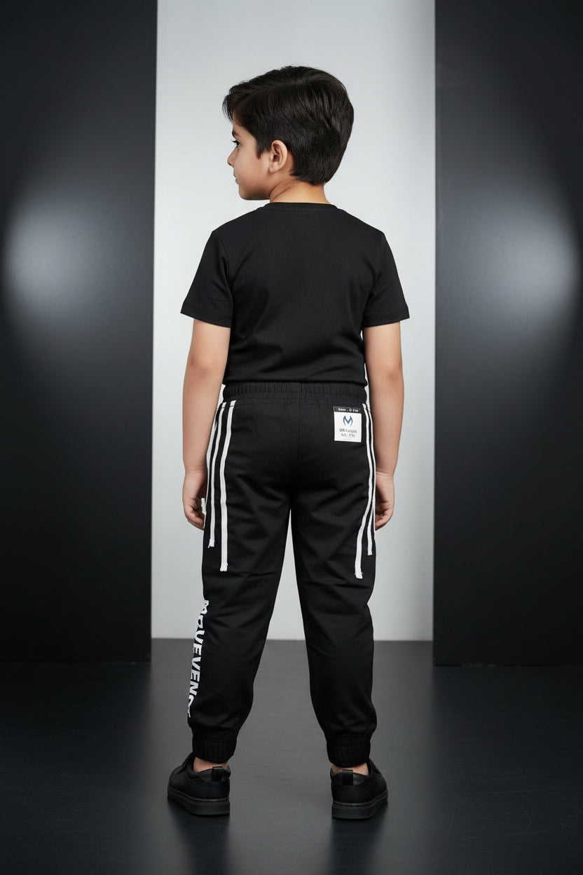 Boys' Athletic Cargo Joggers – Kids' Tapered Side-Stripe Training Pants (1-8 Years) | MH