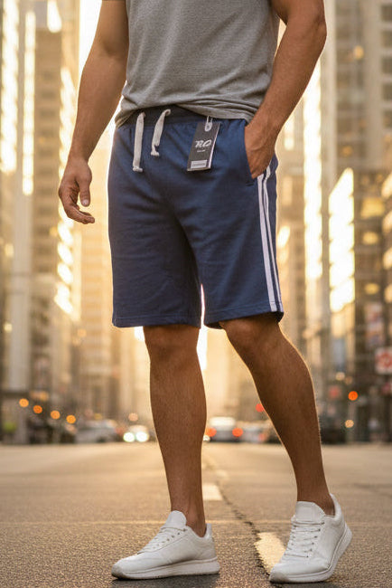 Men’s Trendy Knee Patch Cargo Blue/Navy Castors Flex Lifestyle Shorts | Sizes S-XL | MH