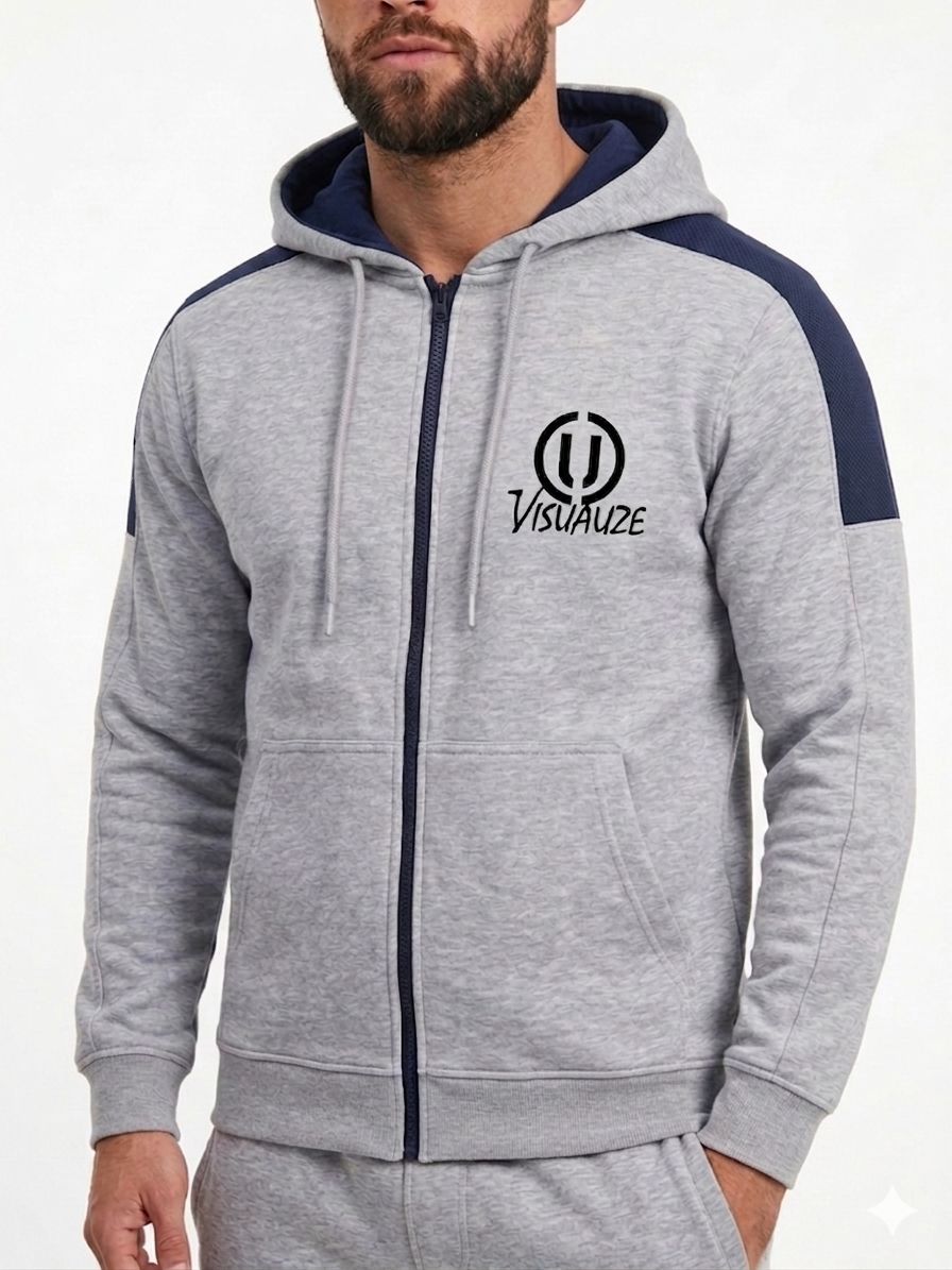 Premium Men’s Zip Hoodie Grey – Comfortable Streetwear Jacket | Sizes S-XXL | MH