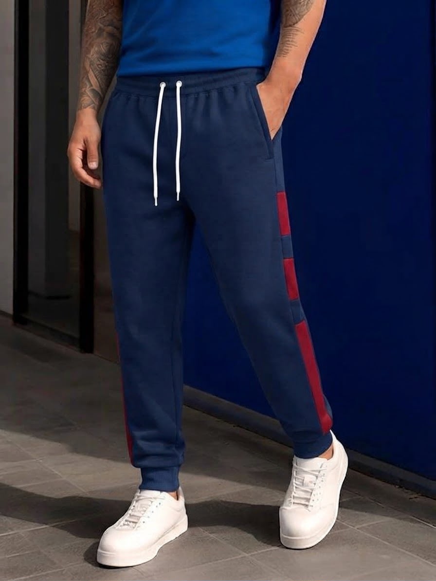 MH Men’s Urban Side-Stripe Joggers – Slim Fit Contrast Panel Sweatpants | 5 Colors | Sizes (S-XL)