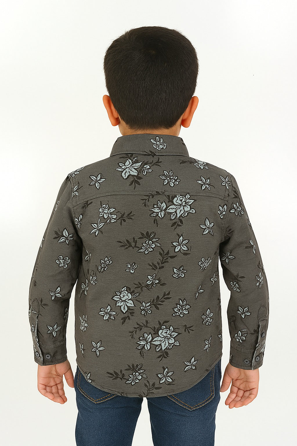 Olive Bloom Boys’ Floral Button-Down Shirt MH