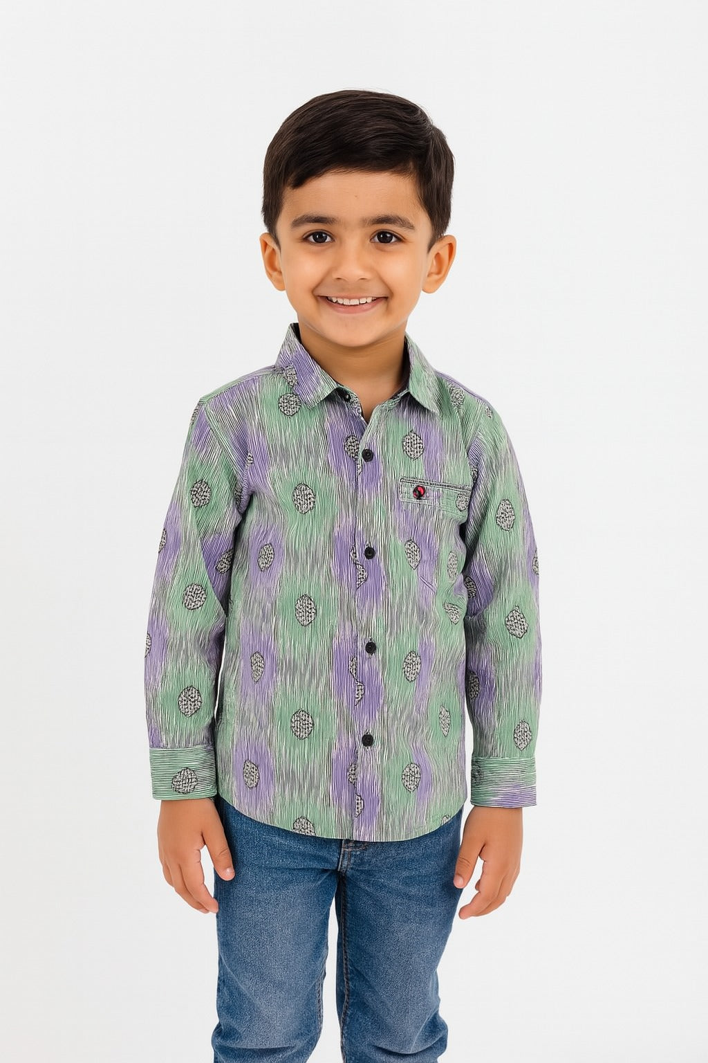 Seafoam Ripple Print Shirt  MH
