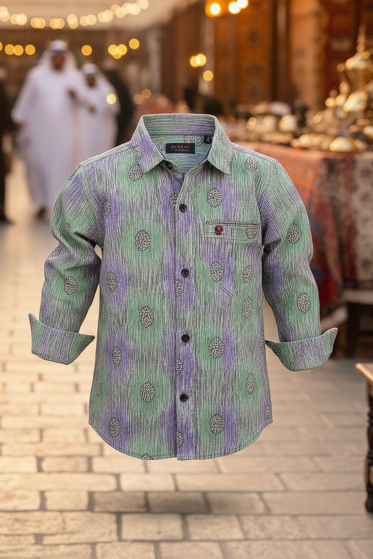 Boys' Blue Contrast Panel Plaid Flannel Shirt – Long Sleeve Cotton Button-Down (2-12 Years)