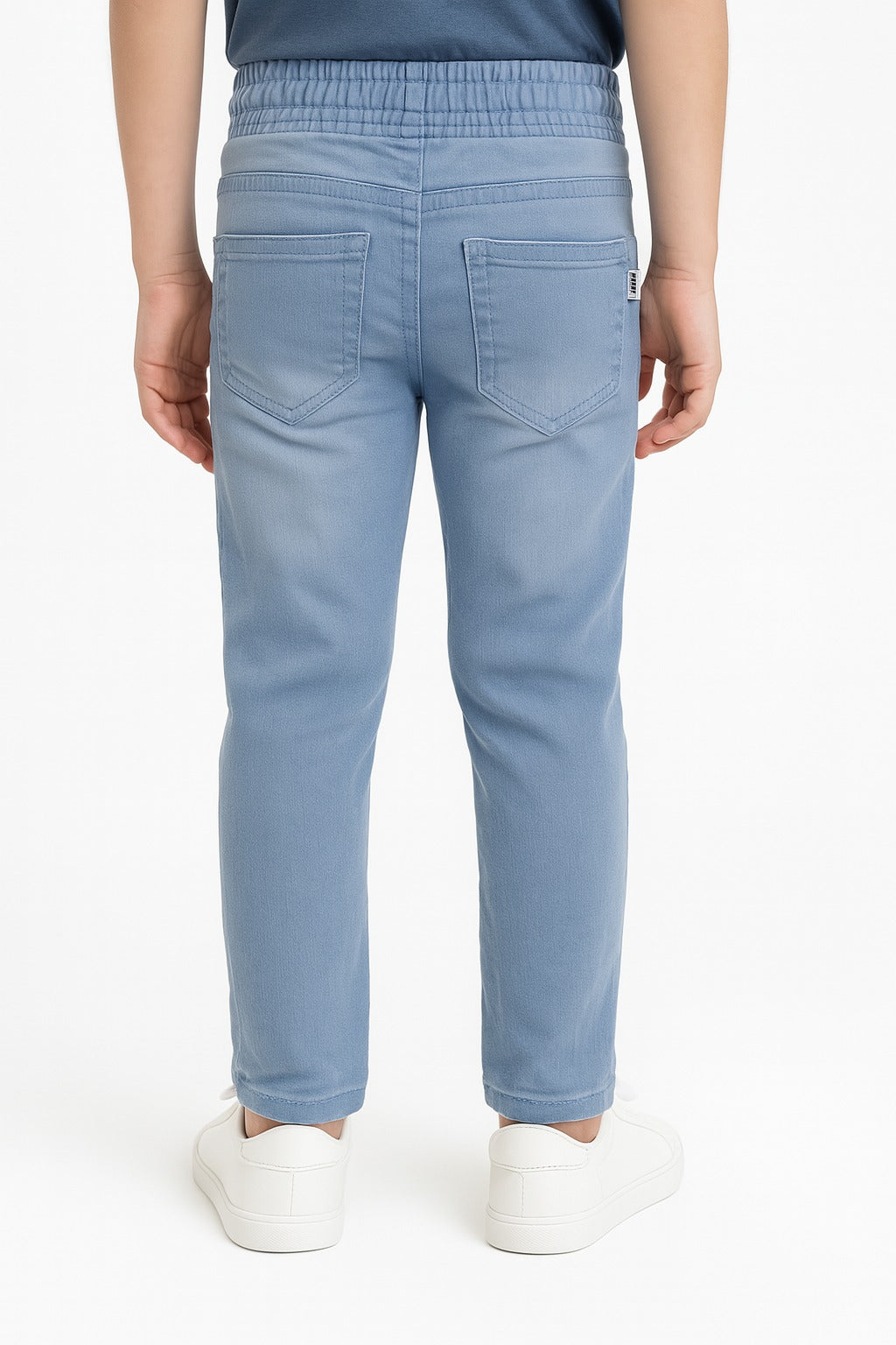 Kids' Knee Stitch Detailing Cotton Denim Pants I MH