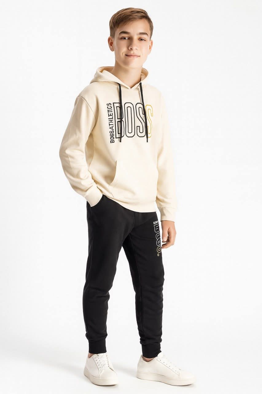 Boys' 'BOSS' Athleisure Fleece Hoodie & Joggers Tracksuit Set (Ages 9-16)/MH