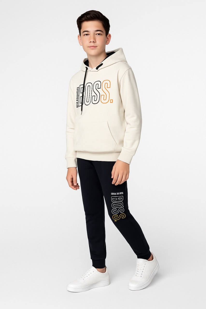 Boys' 'BOSS' Athleisure Fleece Hoodie & Joggers Tracksuit Set (Ages 9-16)/MH