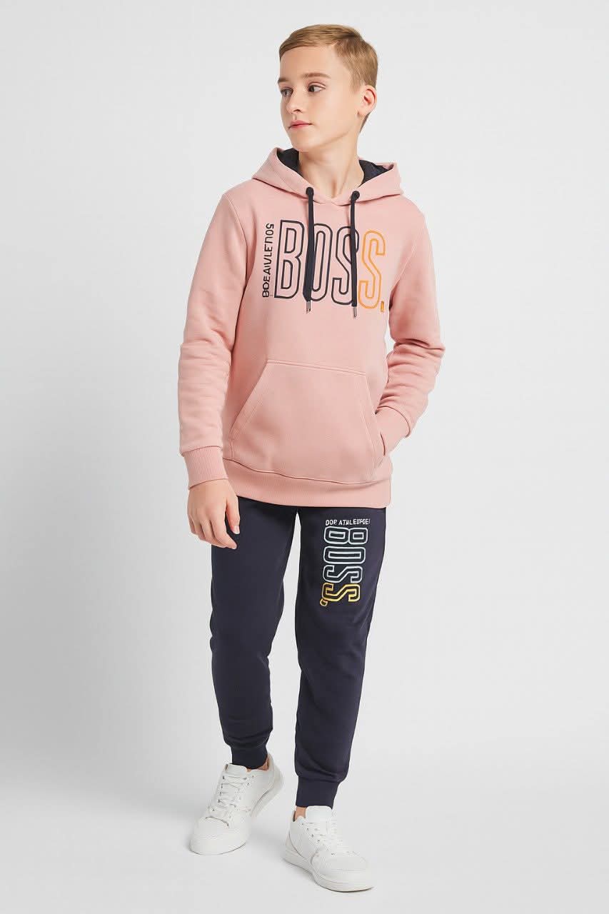 Boys' 'BOSS' Athleisure Fleece Hoodie & Joggers Tracksuit Set (Ages 9-16)/MH