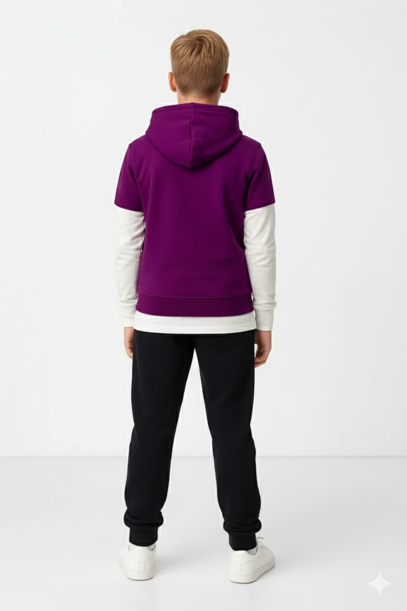 Blue & White Layered Sleeve Acne Studios Hoodie (9-16 Yrs)/ MH