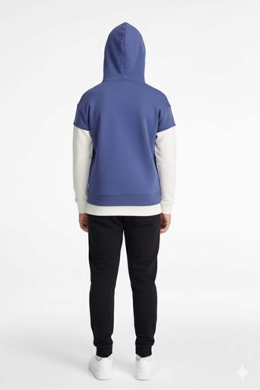 Blue & White Layered Sleeve Acne Studios Hoodie (9-16 Yrs)/ MH