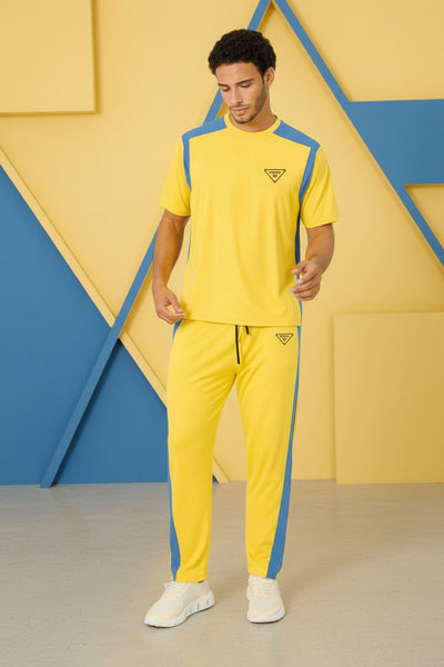 Men’s Oversized Multi-Color Casual Tracksuit Set Contrast Tee + Joggers | Sizes M-XXL | MH