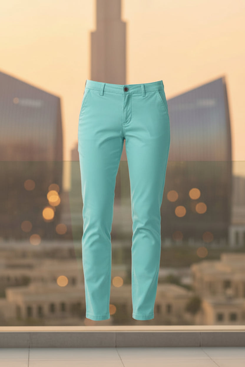 Women’s Mint Green Chino Pants Slim Fit Casual Trousers | Sizes 26-36 Waist | MH
