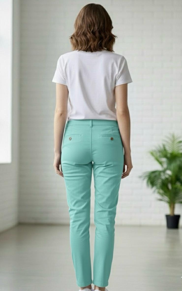 Women’s Slim Fit Pants – Turquoise Blue | MH