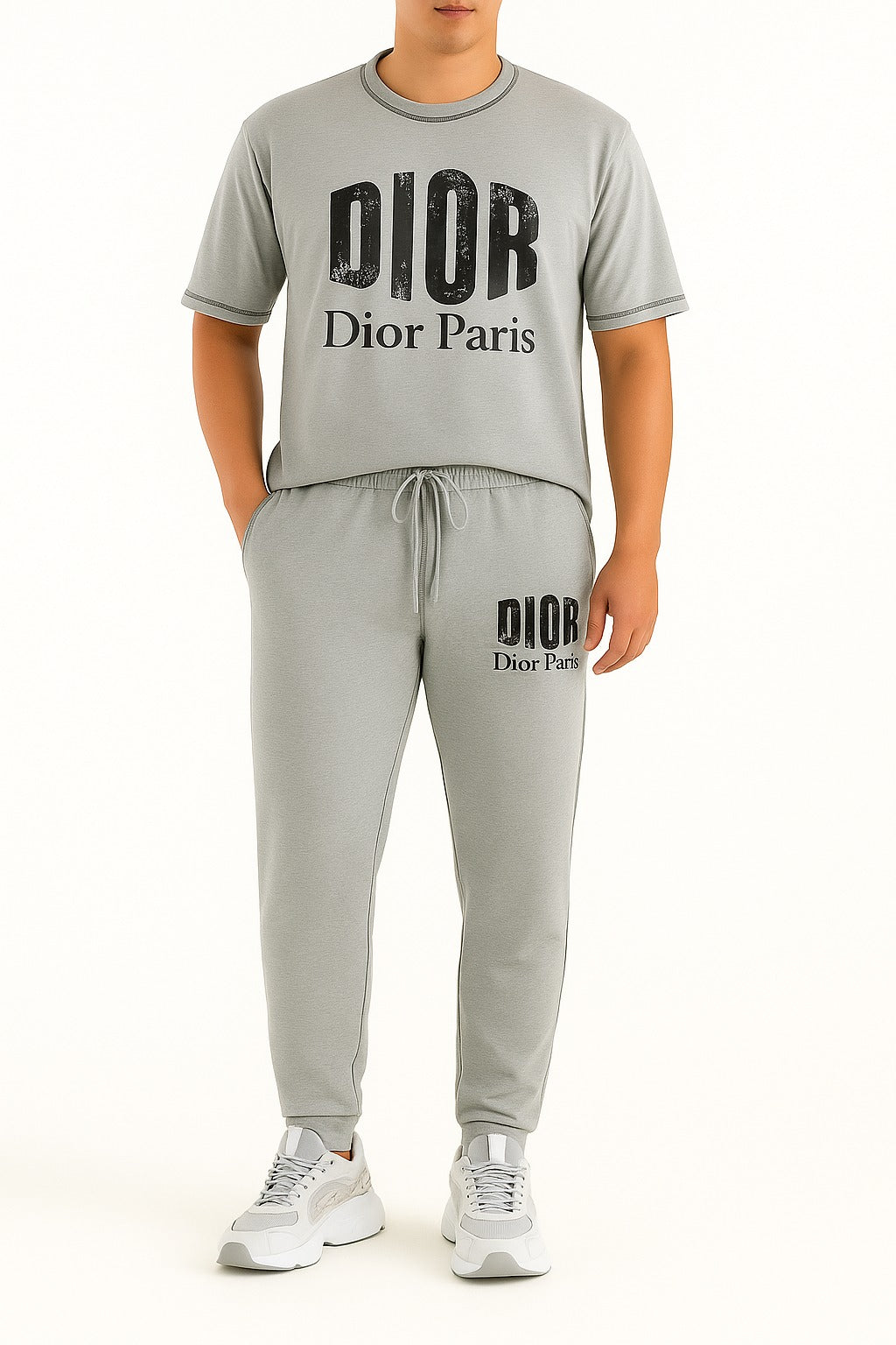 Men’s Casual Two-Piece Tracksuit with Logo Detail