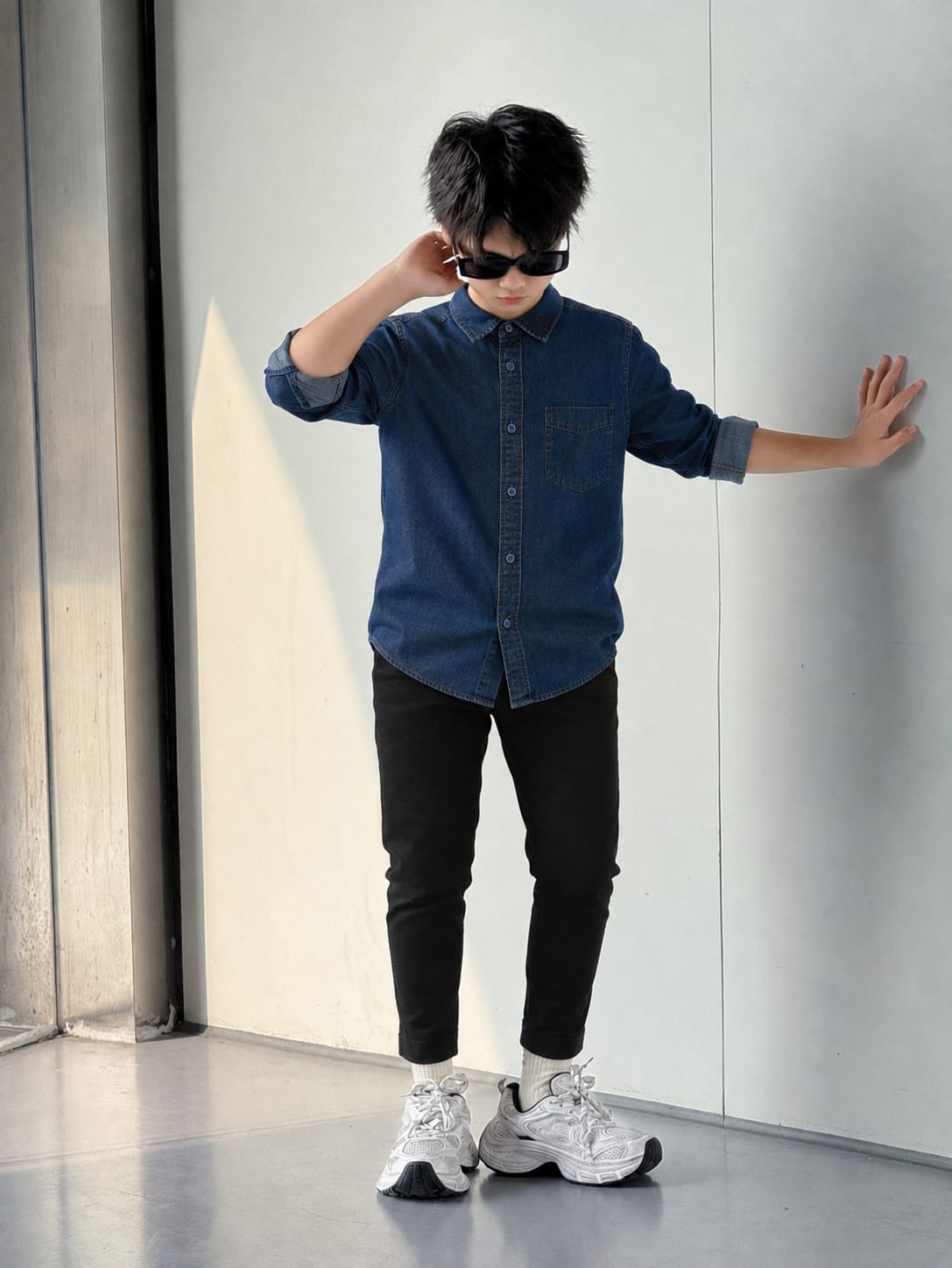 Boys Classic Denim Button-Down Shirt Full Sleeve | Sizes 2-12 Years | MH