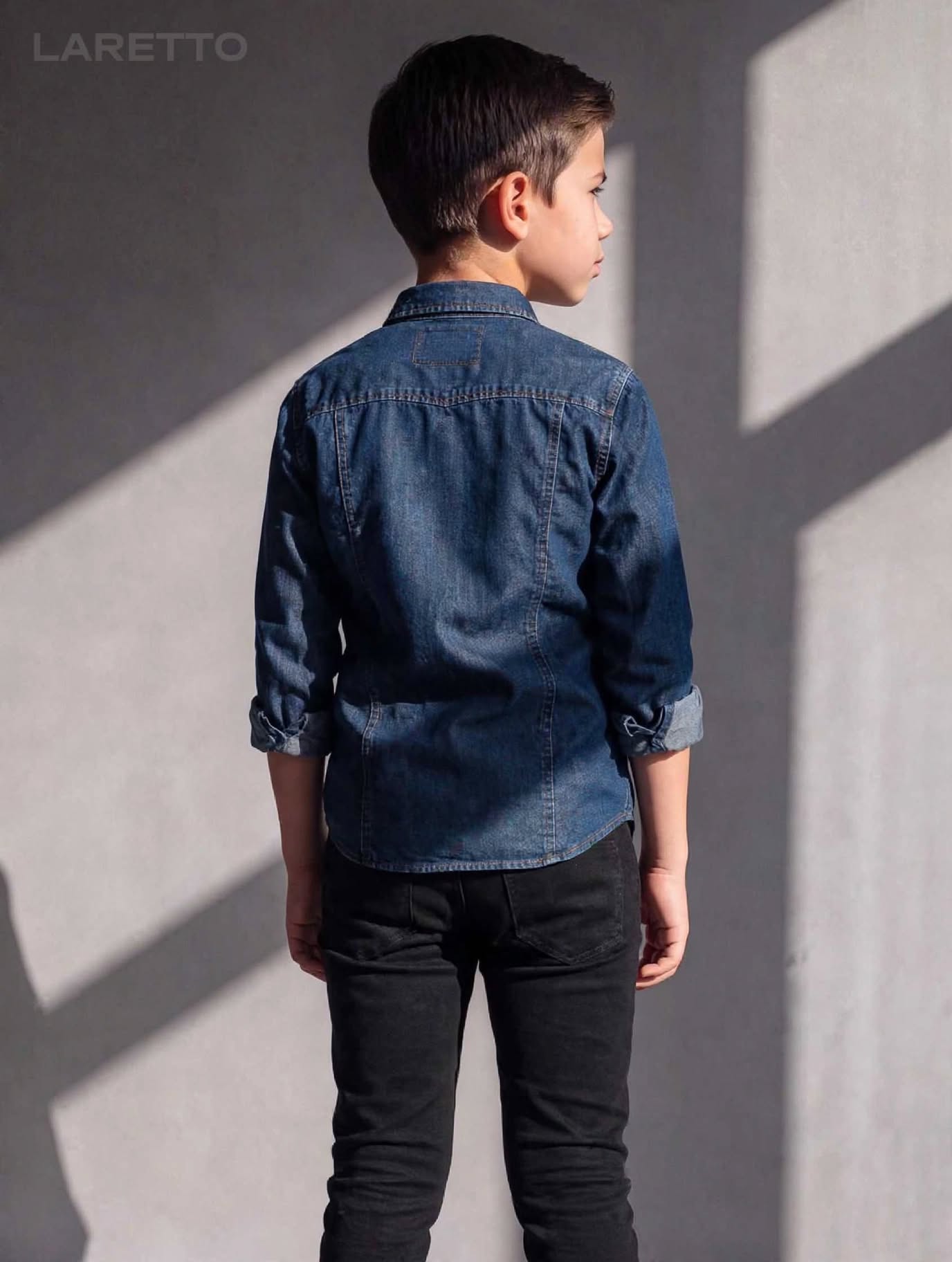 Boys Classic Denim Button-Down Shirt Full Sleeve | Sizes 2-12 Years | MH