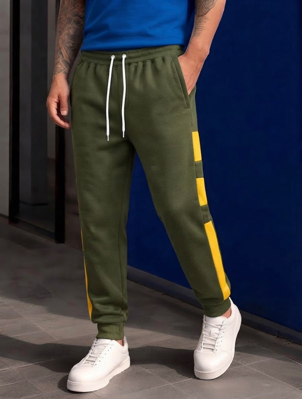 MH Men’s Urban Side-Stripe Joggers – Slim Fit Contrast Panel Sweatpants | 5 Colors | Sizes (S-XL)