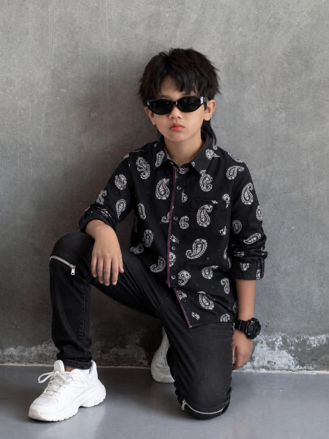 Kids Stylish Long Sleeve Shirt for Boys | Trendy Fashion Outfit UAE (3-14yrs)MH