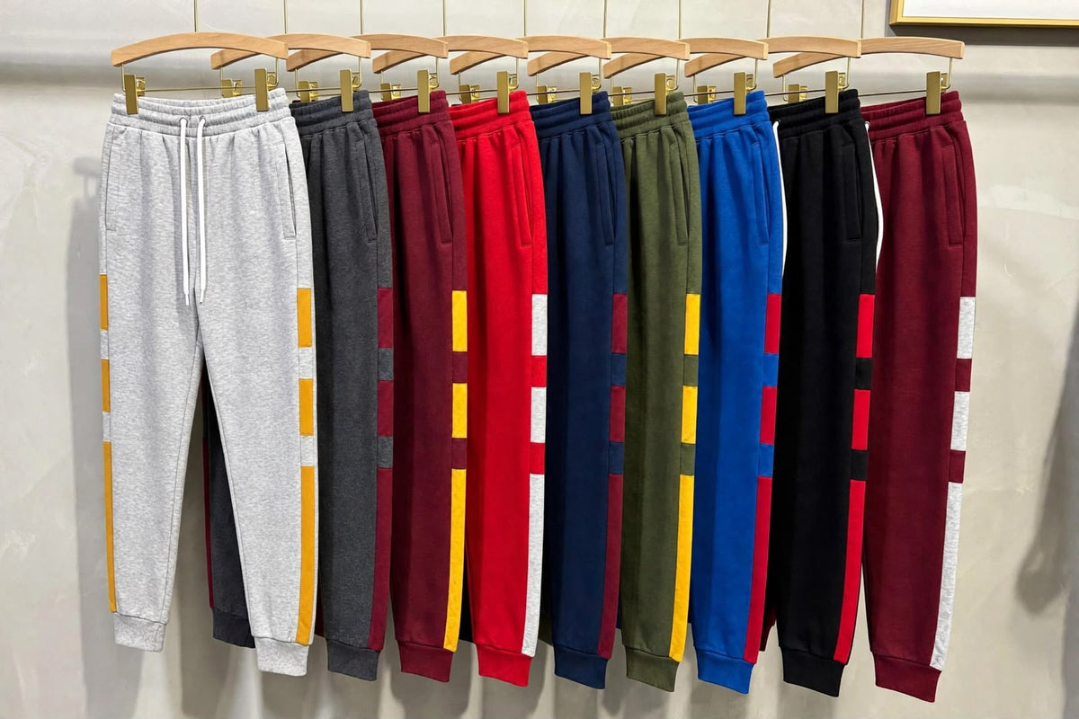 MH Men’s Urban Side-Stripe Joggers – Slim Fit Contrast Panel Sweatpants | 5 Colors | Sizes (S-XL)