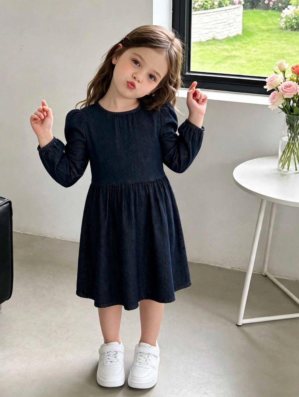 Indigo Charm Girls Denim Fashion Tunic,Sizes(1-6Years) | MH