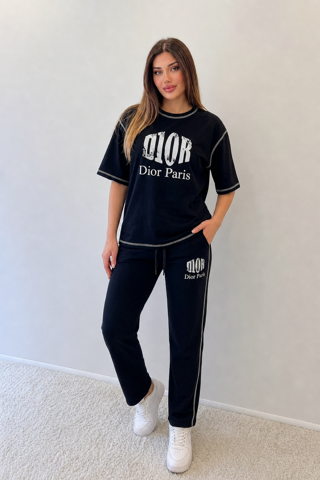 Women's Two-Piece Oversized T-Shirt and Jogger Loungewear Set