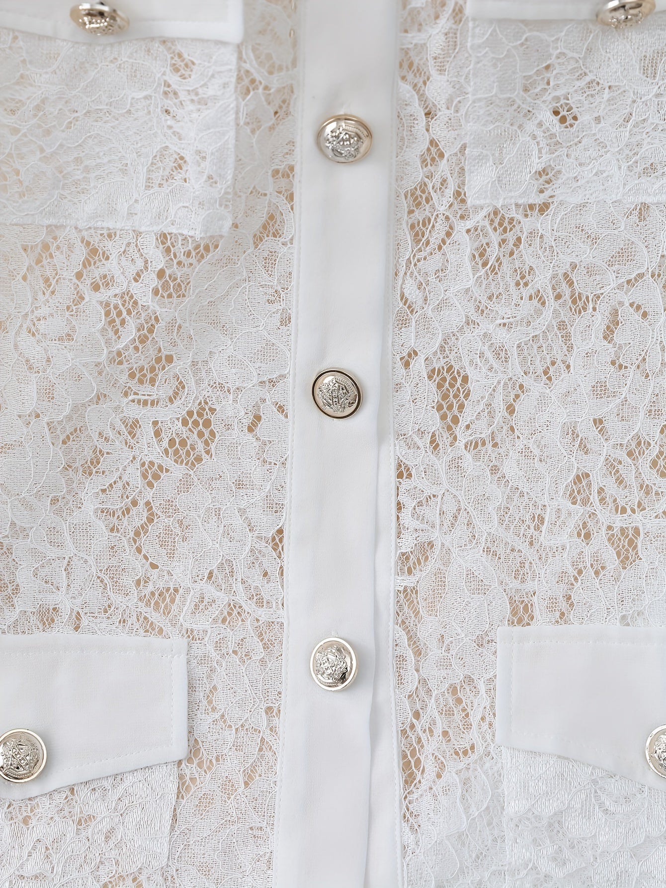 Elegant Solid Lace Pants Set, Single Breasted Flap Pockets Blazer.