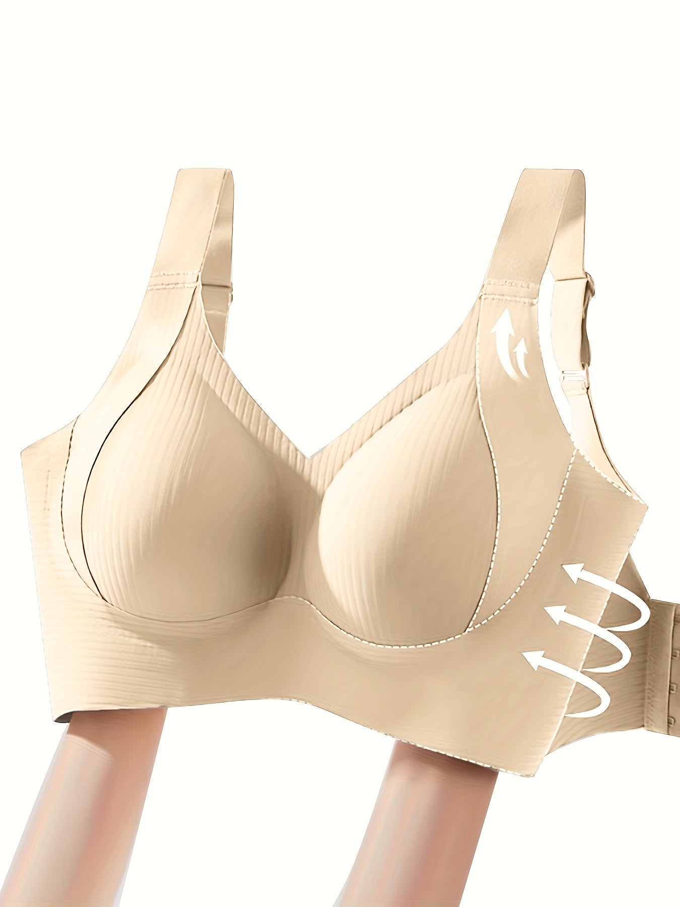 1pc Seamless Wireless Bra, Elegant Solid Color, Breathable & Comfort./MH