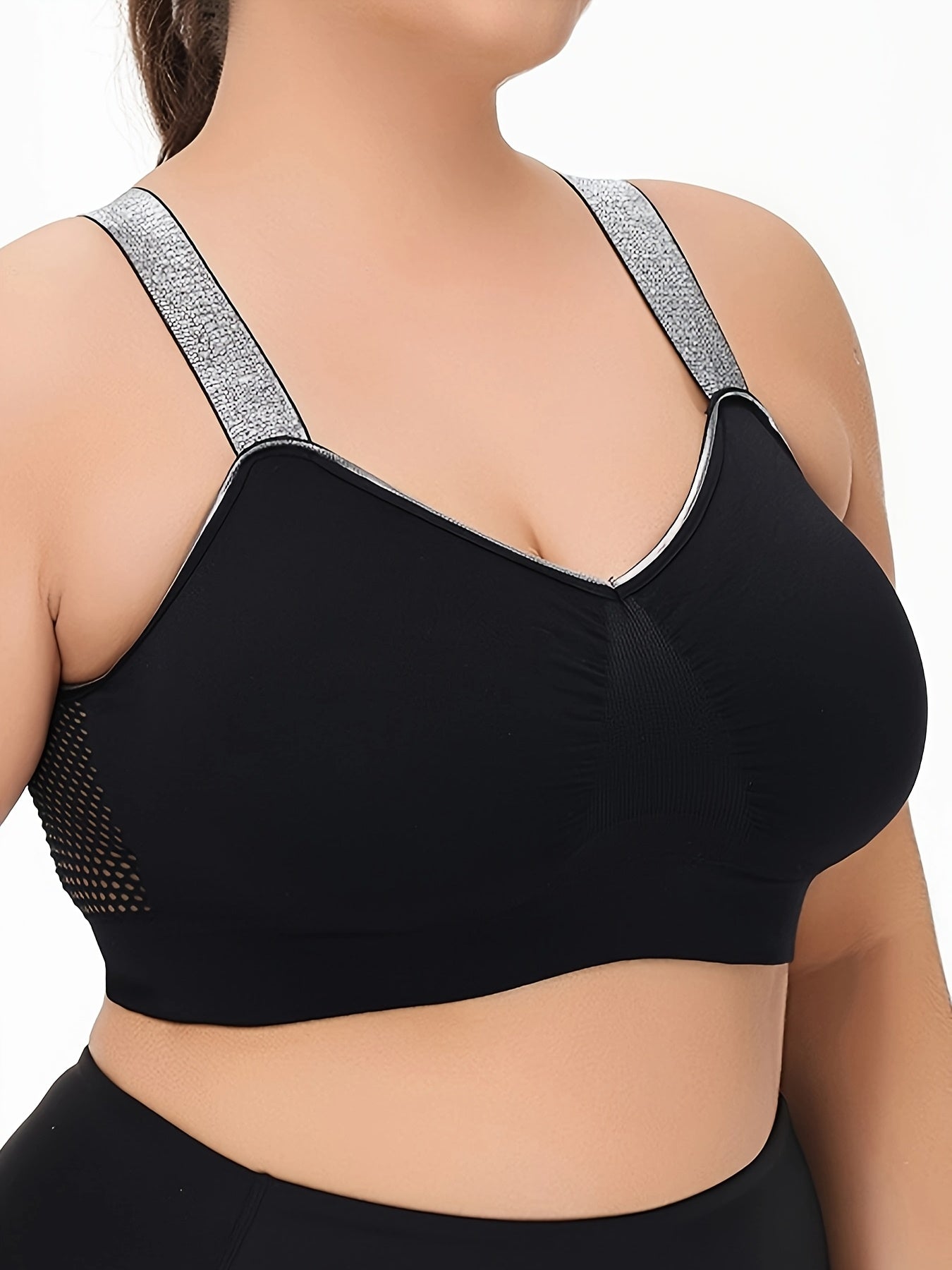 Middle Eastern Summer Thin Silvery Contrast High-End Bra Plus ./MH
