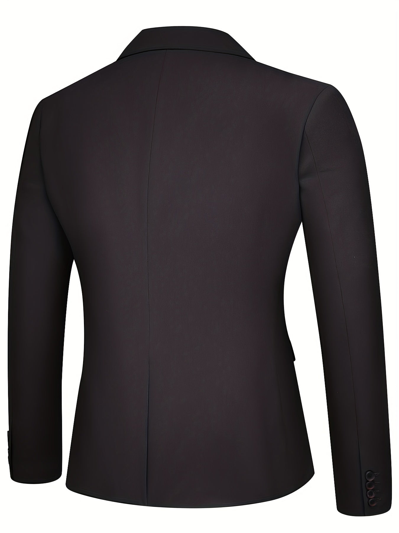 3-Piece Men's Solid Color Suit Set, Blazer Jacket + Vest + Pants,