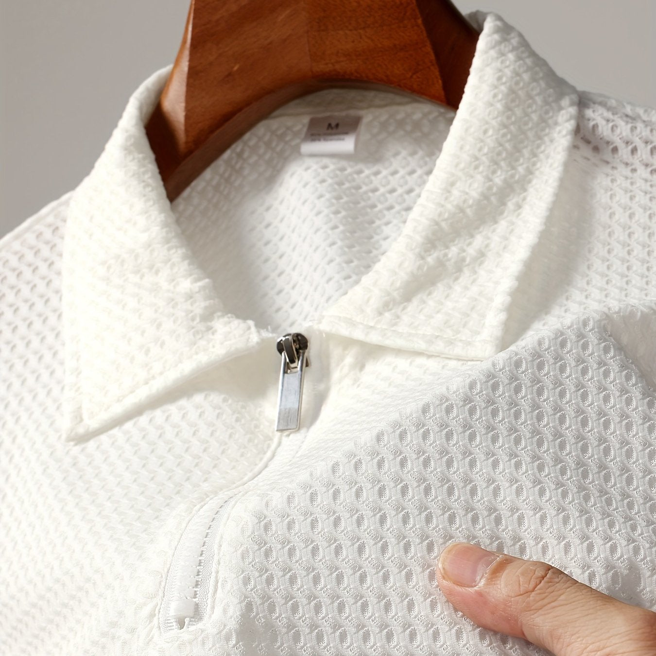 Men's Solid Color Quarter Zip Golf Shirt, Breathable Short Sleeve .