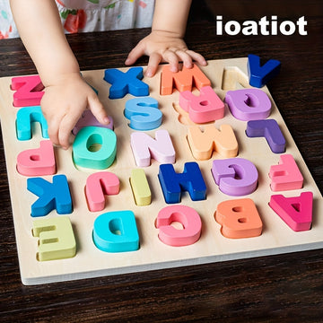 Boost Your Child's Learning With Alphabet Matching Wooden Puzzles - Perfect Gift, Halloween/Christmas Gift