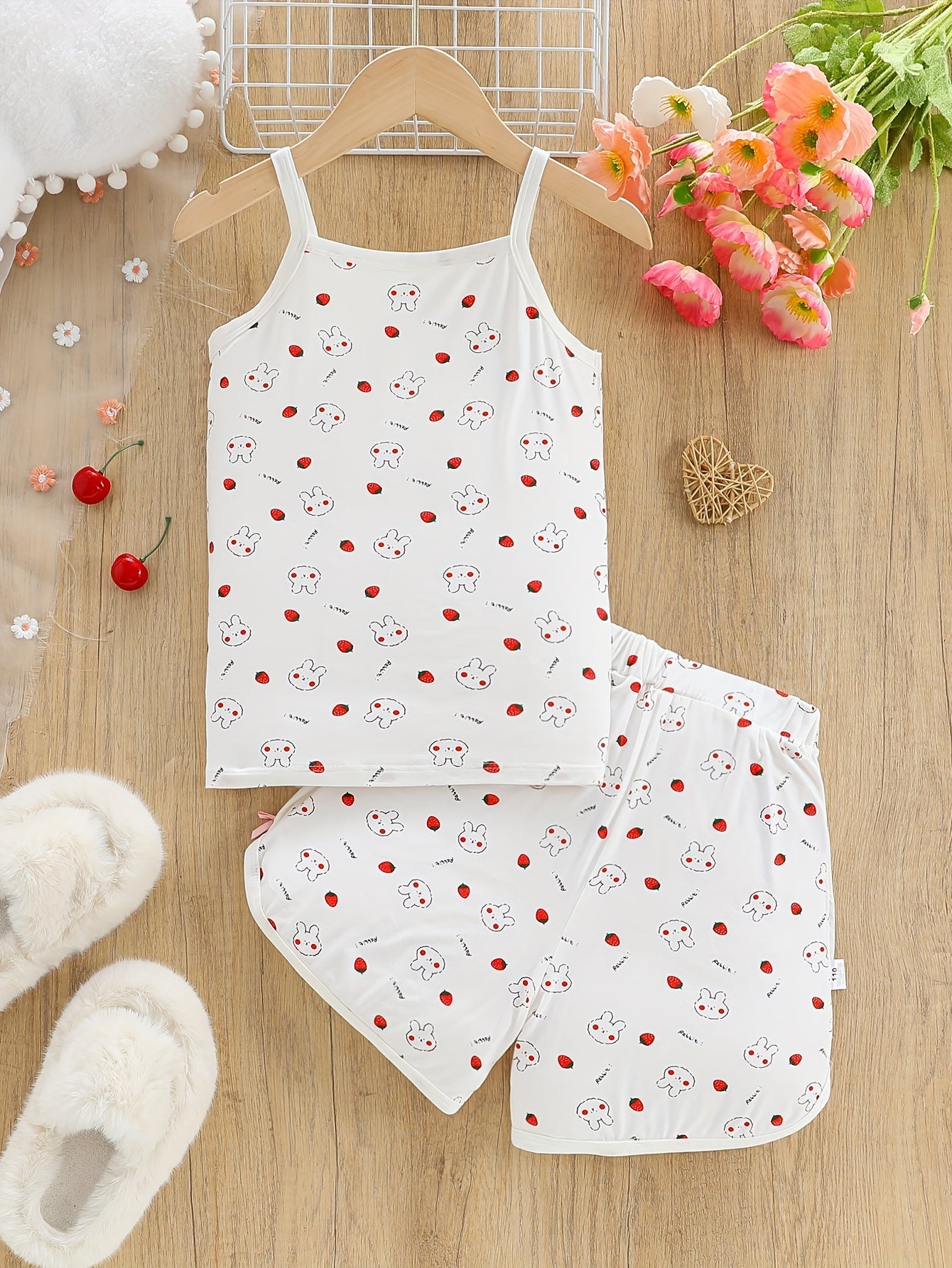 Girls' 2-Piece Set, Cute Cartoon Bunny.