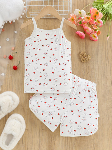 Girls' 2-Piece Set, Cute Cartoon Bunny.
