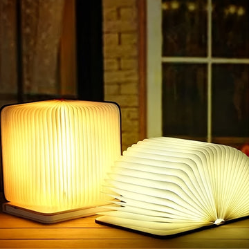 Five-color Wood Book Lamp Night Light Flip Book Lamp Bedroom Bedside Sleep .