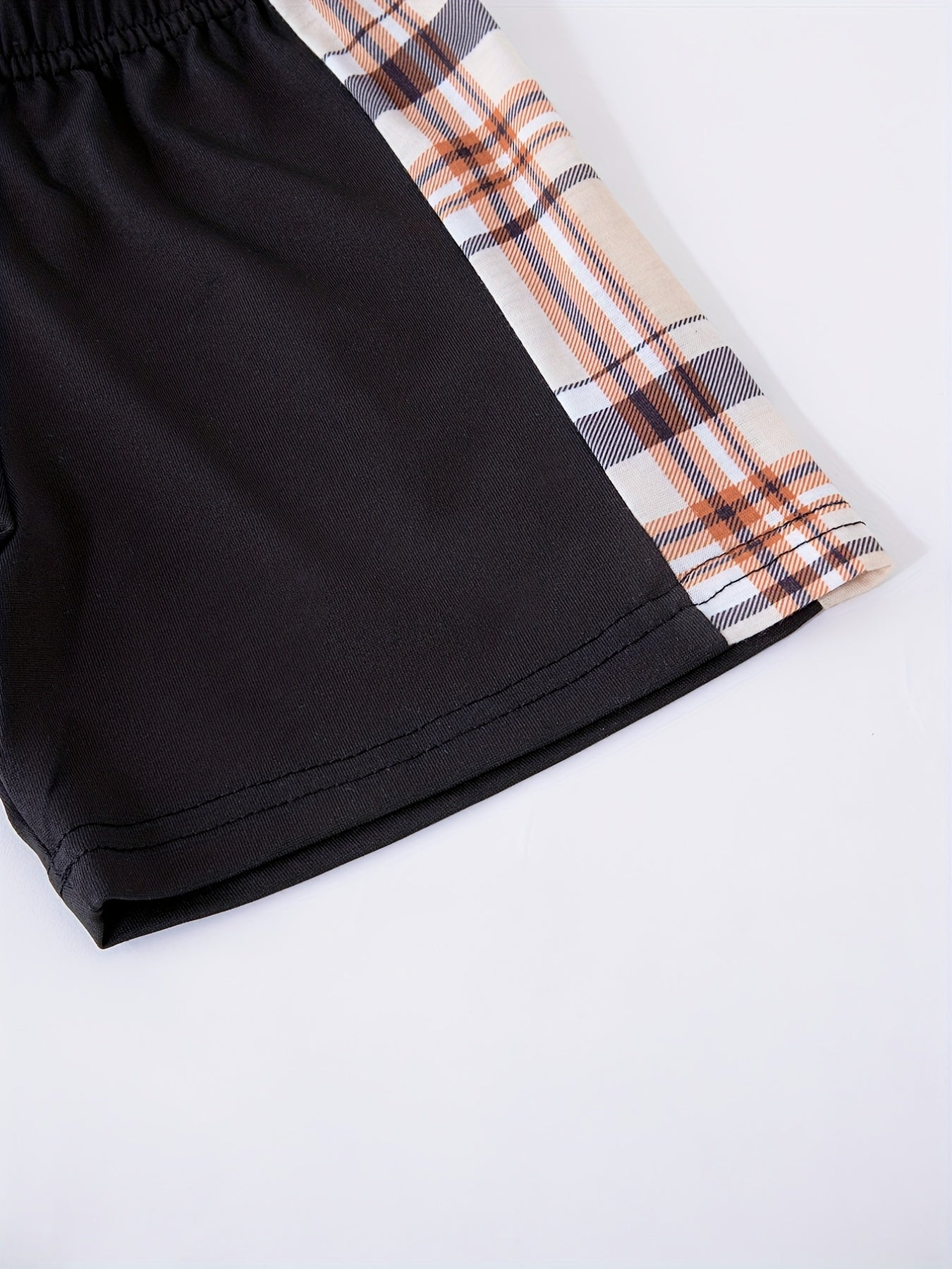 3pcs Boys Casual Solid Short Sleeve T-shirt & Smile Face Print Shorts.