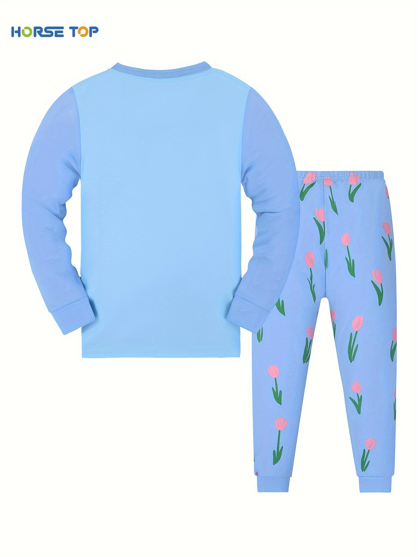 Kid's 2pcs Pajamas, Long Sleeve Top & Pants Set,