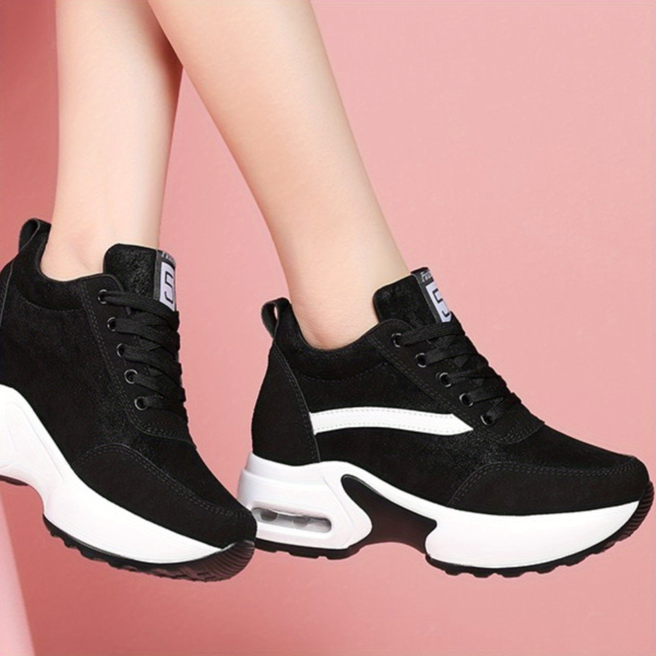 Flying Woven Mesh Inner Wedge Sneakers,