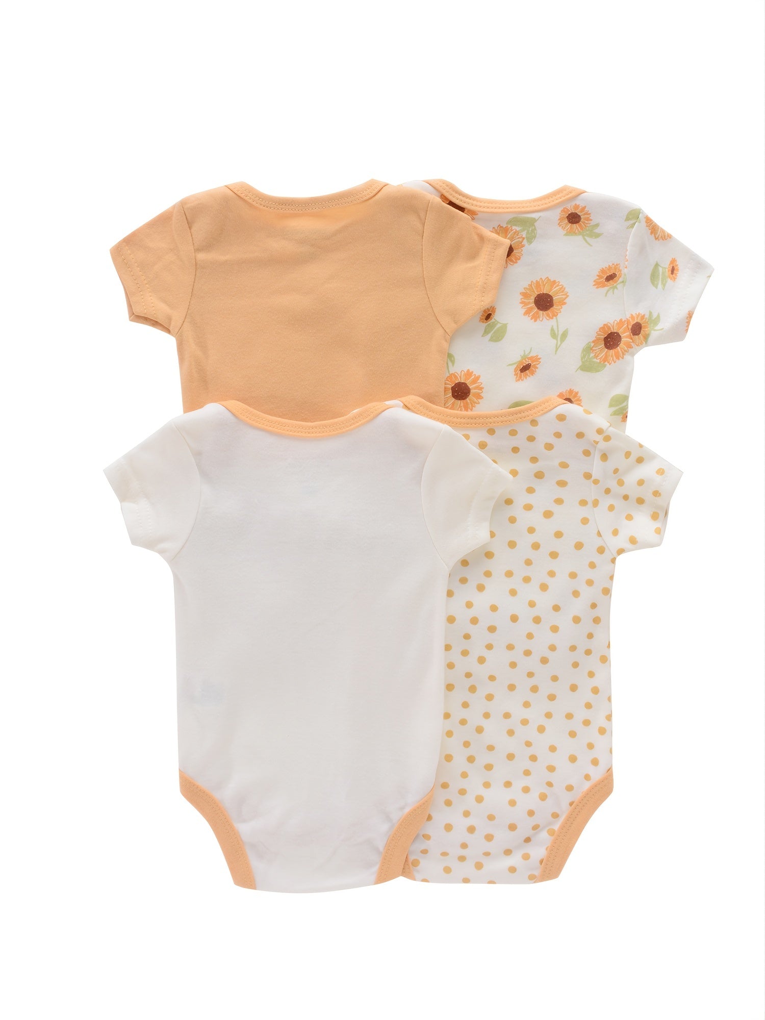 Newborn Baby Short Sleeve One-Piece Suit 4pcs Set .
