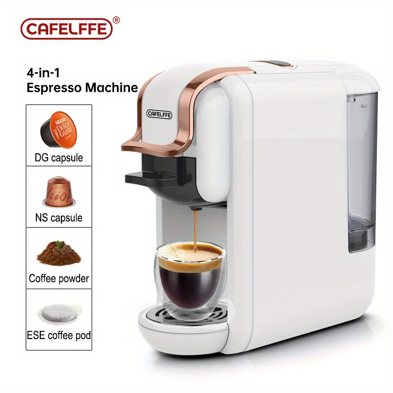 1pc Coffee Maker For Single Pods CAFELFFE 4 In 1 Coffee Machine Hot/Cold Dolce Gusto Milk Nespresso Capsule ESE Pod Ground Coffee Cafeteria 19Bar Teacher's Day Halloween Christmas Wedding Birthday Valentines Day Gift Coffee T