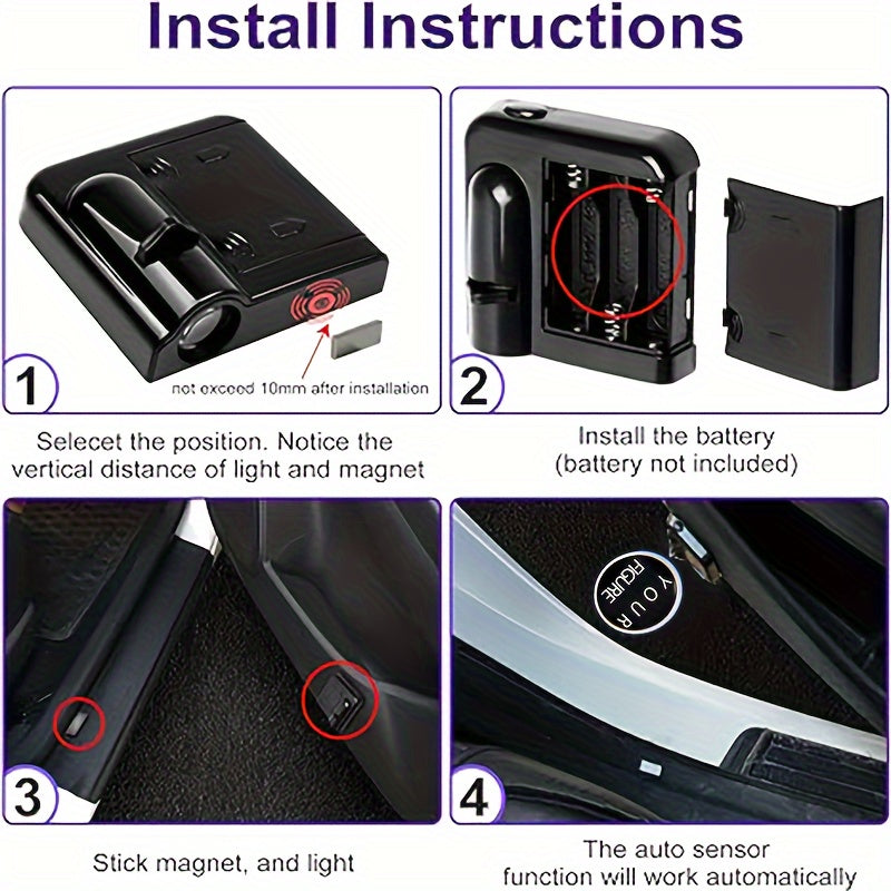 2pcs Car Door Opening Sensing Projection
